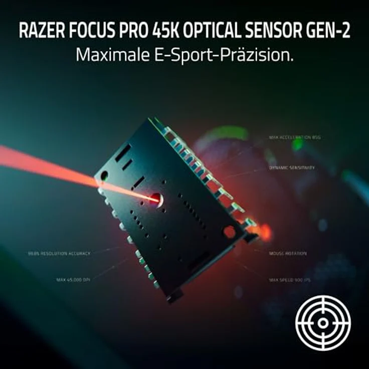 Razer DeathAdder V4 Pro, Ultraleichte kabellose E-Sport Maus mit 56g, 2,4 GHz Hyperspeed, Focus Pro 45K Optical Sensor, 8K Hz Polling, Schwarz – Bild 5