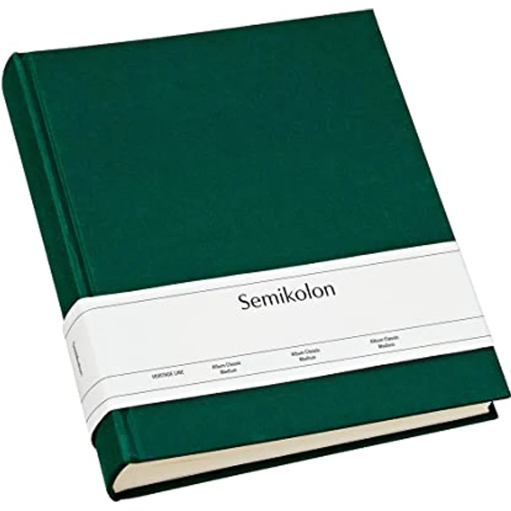 Semikolon 363976 Foto-Album Classic Medium – 21,6 x 25,5 cm – 80 Seiten cremefarben, für 160 Fotos – forest – Bild 1