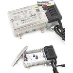 maxx.onLine Antennenverstärker für Kabelfernsehen 33 dB Verstärkung mit Rückkanal 1 GHz, DVB-T2, Hausanschlussverstärker DVB-C, Hausverstärker, Kabel Verstärker in Schwarz