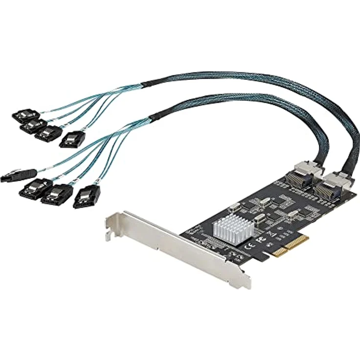 StarTech.com PCIE SATA Controller Cards, PCI Express SATA 6 Karte mit 8 Anschlüssen, 16 Gbit/s Gesamtdurchsatz – Bild 1
