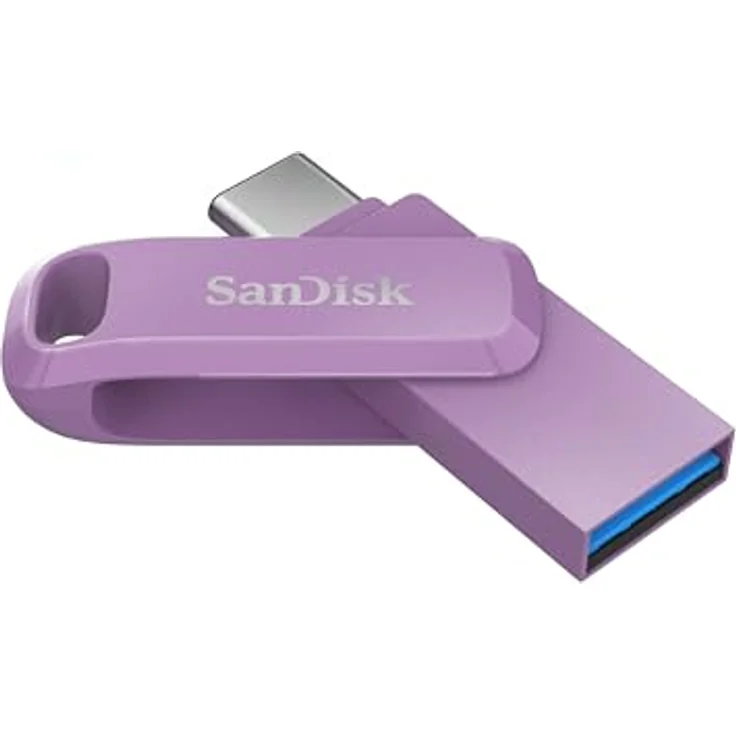 SanDisk Ultra Dual Drive Go USB Type-C 256 GB (Android Smartphone Speicher, USB Type-C-Anschluss, 400 MB/s Lesegeschwindigkeit, Nutzung als Schlüsselanhänger möglich) Lavendel – Bild 3