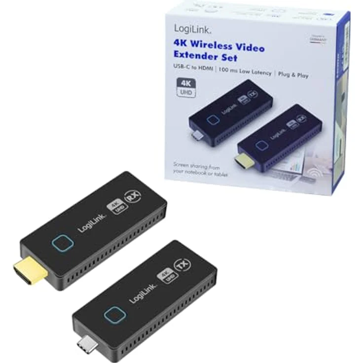 LogiLink HDW0104 HDMI-Übertragungs-Set, USB-C zu HDMI, drahtlos, 30m Reichweite, 4K@60Hz, für verlustfreie A/V-Übertragung – Bild 5