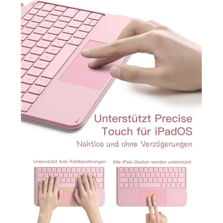 Inateck Hülle mit Tastatur KB04122, ultraleichte abnehmbare QWERTZ-Tastatur mit Touchpad für iPad 10/11, iPad Air 11" und iPad Pro 11" – Bild 5