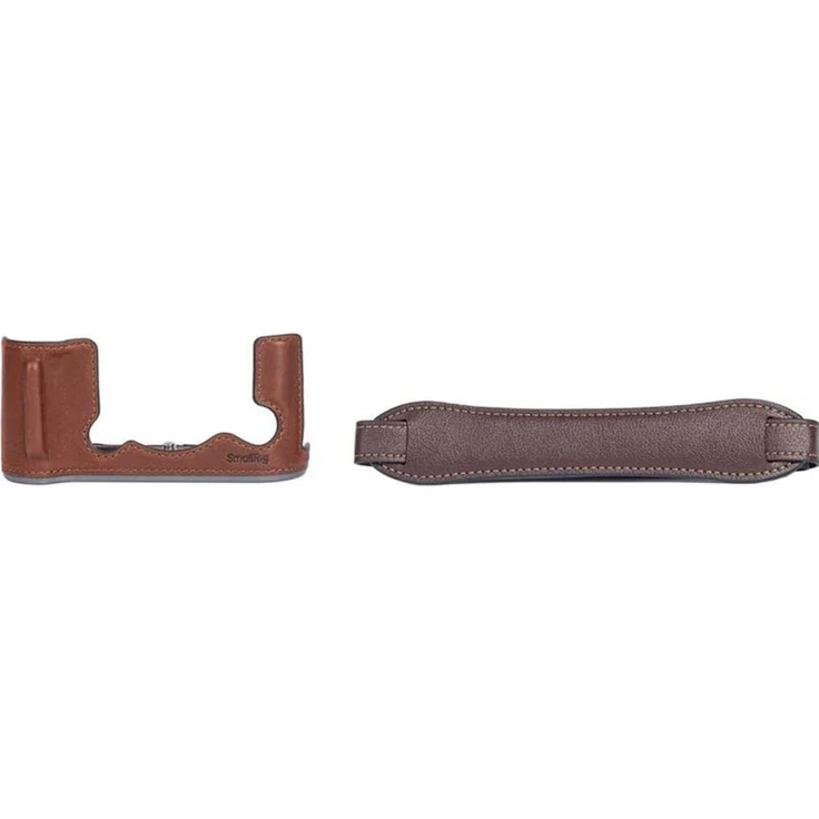 SmallRig Leather Half Case Kit, Kameratasche aus hochwertigem Leder mit integriertem Stativanschluss, Braun