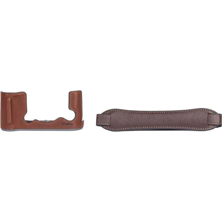 SmallRig Leather Half Case Kit, Kameratasche aus hochwertigem Leder mit integriertem Stativanschluss, Braun