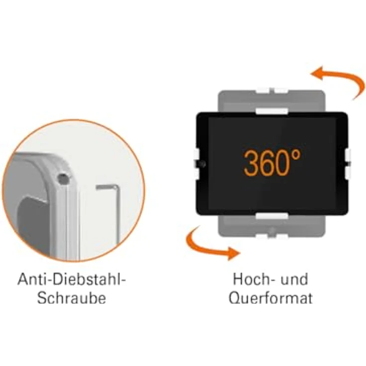 my wall HT37L Wandhalter für Tablets mit Diebstahlschutz, Tablet Wandhalter, iPad Stand, Tablet Halterung, Infopoint für Messestand, Wartebereiche oder Museen, belastbar bis 1kg – Bild 5