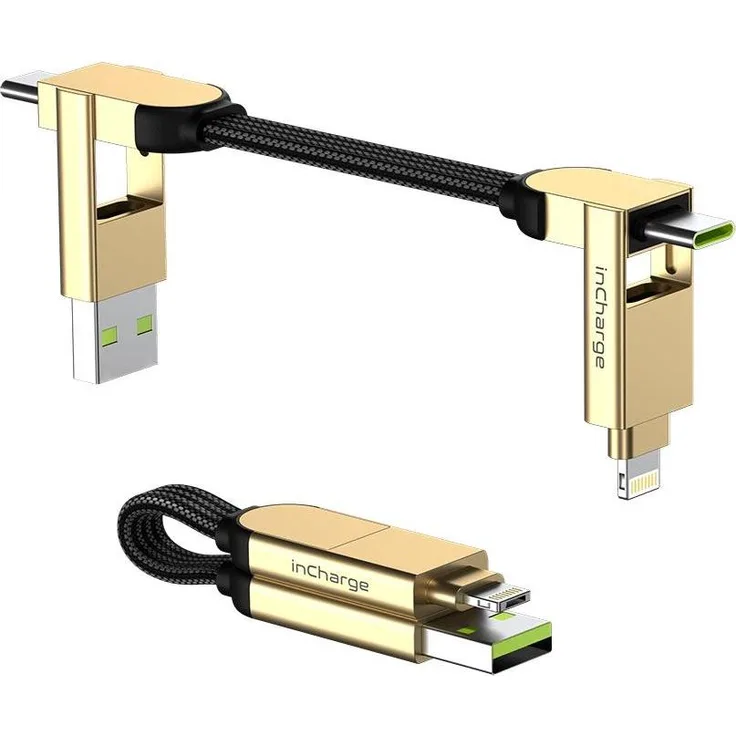 Rolling Square inCharge X, 100W 6-in-1 USB Kabel (0.07 m) mit Datenübertragung und Schnellladefunktion für USB-C, Metallgehäuse