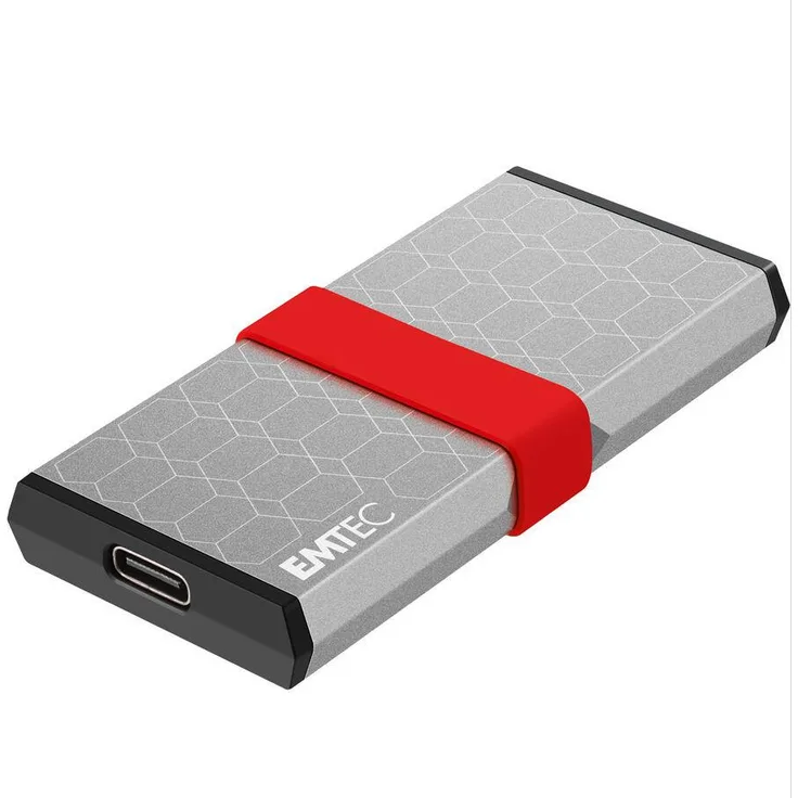 Emtec SSD X205 Mini 256GB Portable, USB 3.2 Gen 2x2, Lesegeschwindigkeit 1100 MB/s, Silber