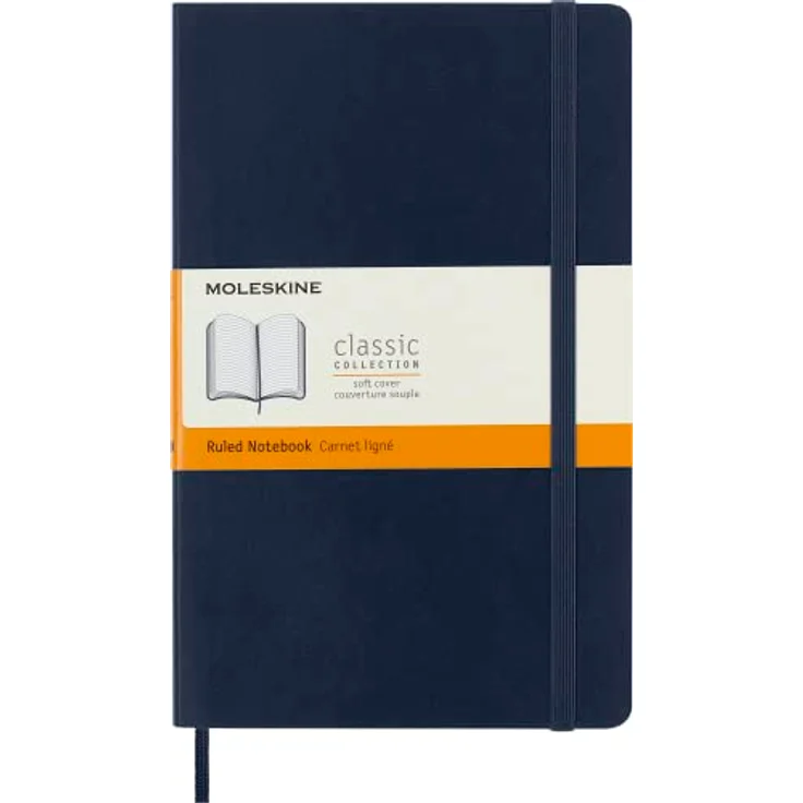 Moleskine Notizbuch Large/A5, Liniert, Soft Cover, in Saphirblau, mit Gummiband und Lesezeichenband – Bild 1