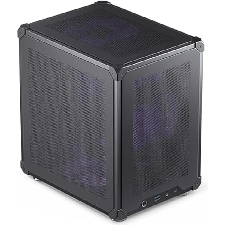 Jonsbo C6 Mesh PC-Gehäuse, USB-C-Konnektivität, abnehmbare Paneele, Stahl, Micro-ATX, Schwarz