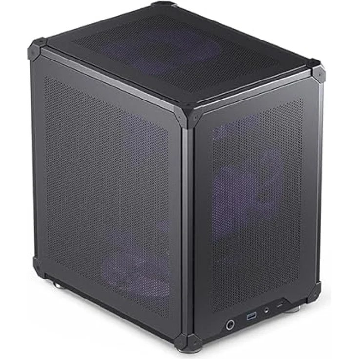 Jonsbo C6 Mesh PC-Gehäuse, USB-C-Konnektivität, abnehmbare Paneele, Stahl, Micro-ATX, Schwarz – Bild 1