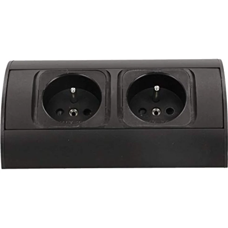 MGA Steckdosenleiste Orno AE-1303/G Ecksteckdose 2 Fach, Ideal für Küche, Büro und Arbeitsplatte 45° Aufbau-Montage (2x) – Bild 3