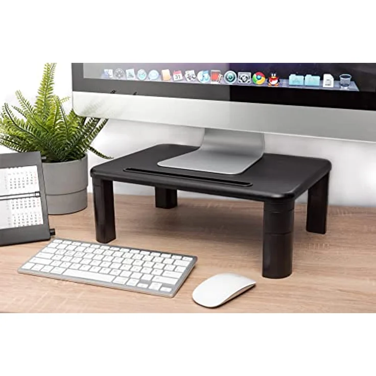 DIGITUS Ergonomische Monitor-Erhöhung - 3 Höhen Bildschirm-Ständer - Traglast 10 kg - Tablet- & Smartphone-Ständer – Bild 3