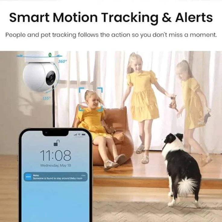 Aosu Indoorcam P1 Pro, Netzwerkkamera mit HD-Videoauflösung und Nachtsicht – Bild 7