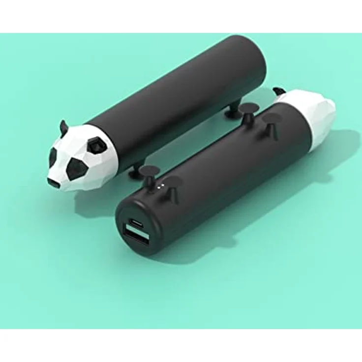 Power Pet Externer Backup-Akku, tragbares Ladegerät für Smartphone, Kapazität 4800 mAh, lädt 2 Akkus – weich zu berühren (Panda) – Bild 4