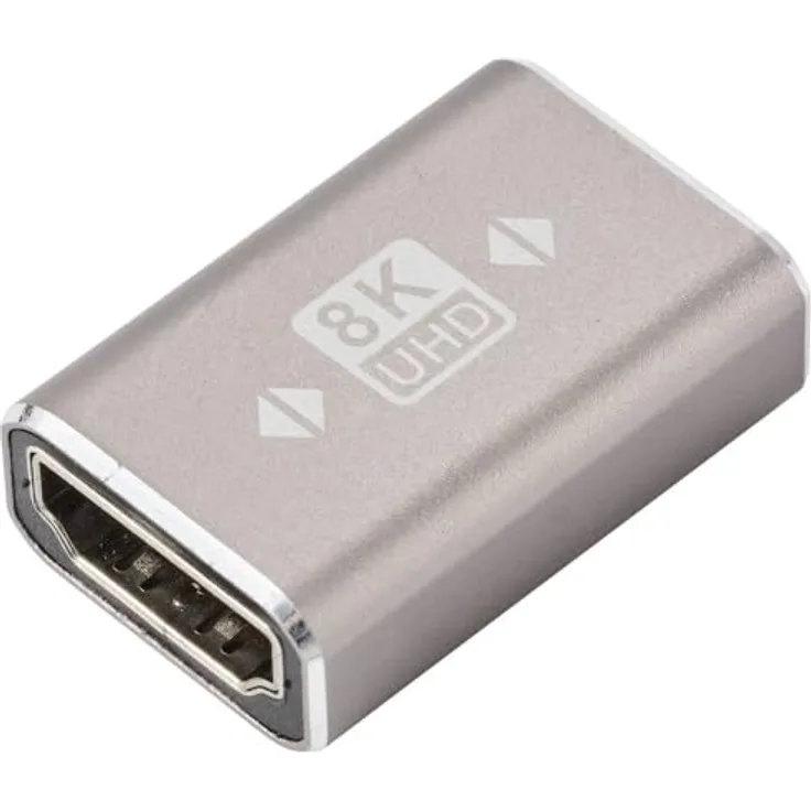SpeaKa Professional SP-11301992 HDMI Adapter [1x HDMI-Buchse - 1x HDMI-Buchse] Grau UHD 8K @ 60 Hz, UHD 4K @ 120 Hz Alu