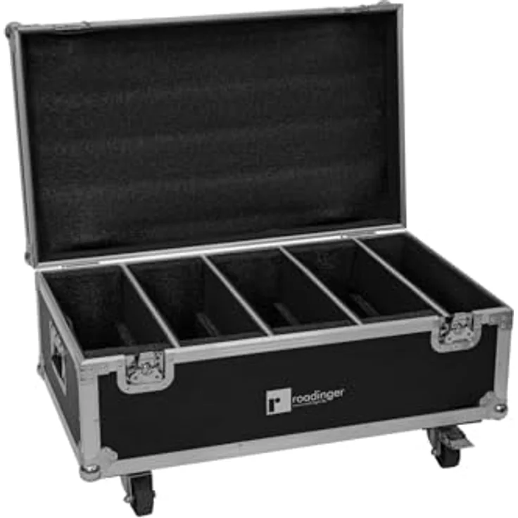 Roadinger Flightcase 4x LED CLS-18 QCL RGB/WW, robustes Audio Rack für sichere Aufbewahrung und Transport von LED-Leuchten – Bild 1