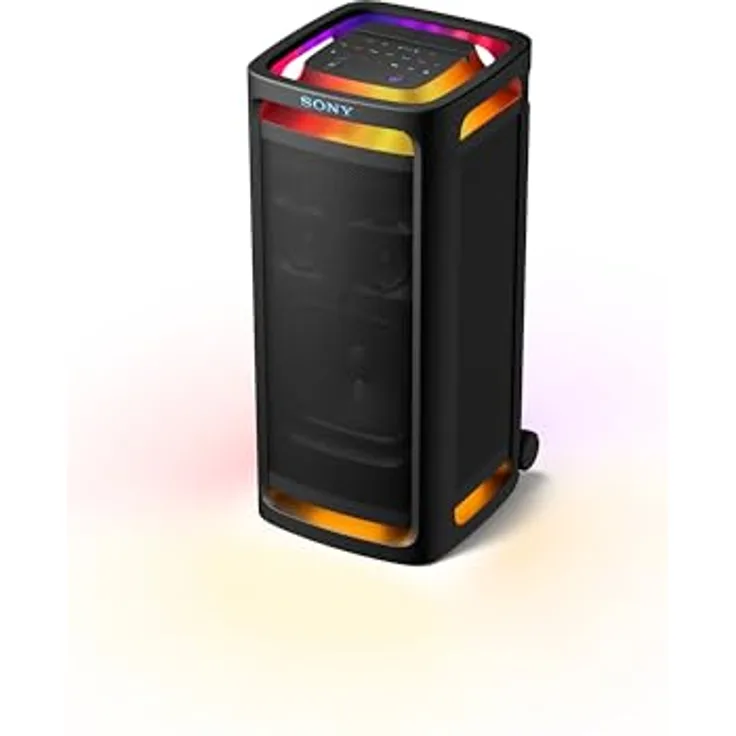 Sony ULT Tower 9 AC, Bluetooth-Party-Lautsprecher mit 360° Sound, X-Balanced Speaker, 2 ULT Power Sound Modi und Karaoke-Eingängen - Schwarz