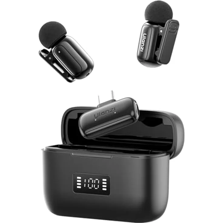 Ulanzi A200 Mini Mic, Wireless USB-C Mikrofon mit 48 kHz Abtastrate, schwarz