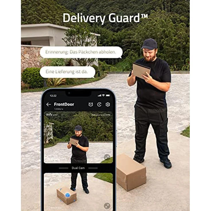 eufy Security Video Doorbell S330 Dual Camera (mit Akku), Zusatzkamera, Akkubetriebene Video-Türklingel, Bewegungssensor, Paketerkennung, 2K HD, Gebührenfrei – Bild 3