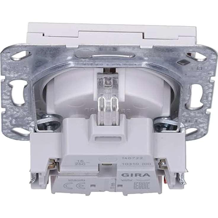 Gira 445403 SCHUKO-Steckdose mit Klappdeckel System 55 Reinweiß glänzend – Bild 3