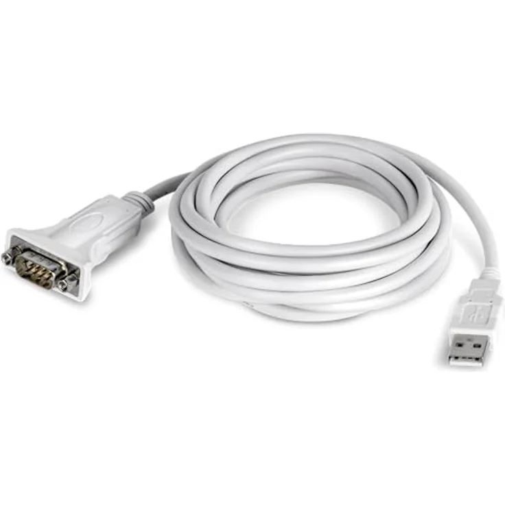 TRENDnet TU-S910 USB-zu-Seriell-Adapter, 3 m (10 Fuß), Windows- und Mac-kompatibel, Weiß – Bild 1