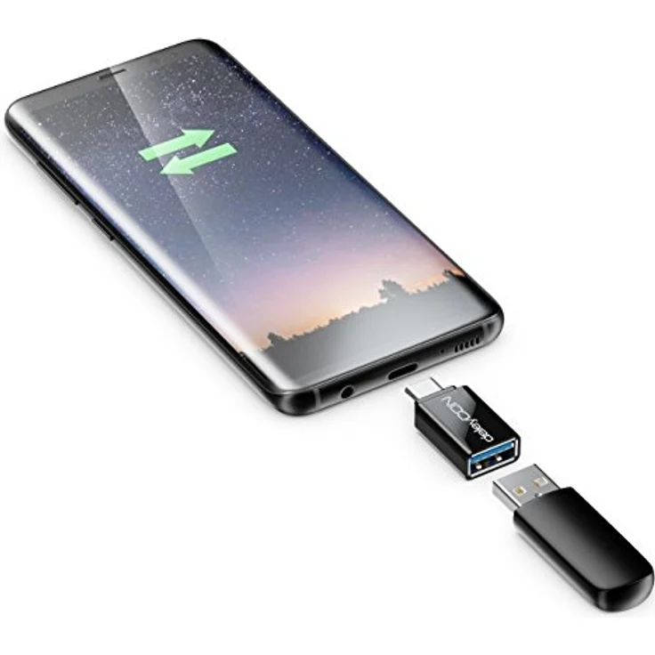 deleyCON USB-C auf USB Adapter USB 3.0 (2 Stück) - OTG Adapter mit 5 Gbit/s für iPhone 17/16/15, Galaxy S25/S24, MacBook, iPad, und mehr, schwarz – Bild 4