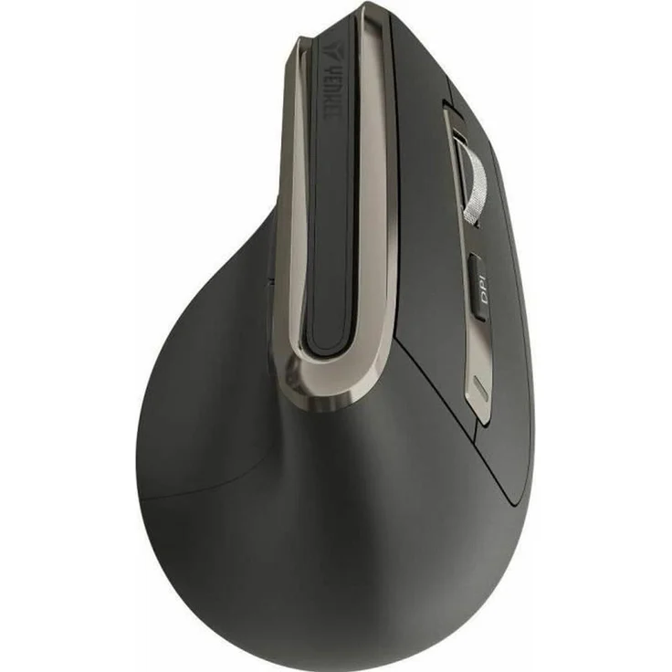 Yenkee Dual 2.4GHz/BT5.0/BT3.0, Vertikale kabellose Maus für Rechtshänder mit 3200 DPI, ergonomisch, schwarz