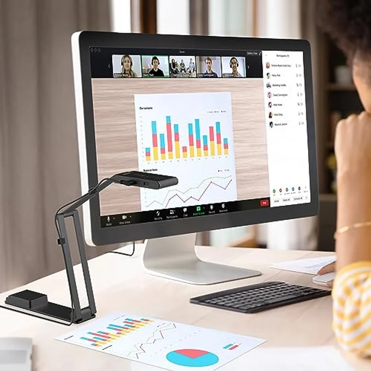 Viisan VS13AI 4K Dokumentenkamera mit AI-Rauschunterdrückung, 13MP Sensor, ideal für Live-Demos und Fernunterricht, kompatibel mit Mac und Windows – Bild 9