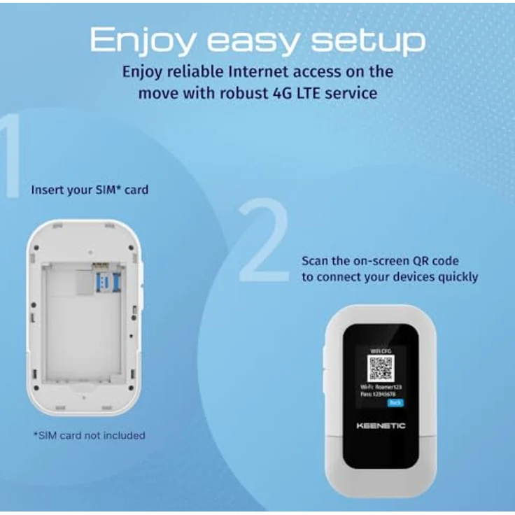 Keenetic KN-5110-01-EU, Tragbarer Router mit SIM-Karten-Slot, WLAN 4/6, 3000 mAh Akku, Schwarz – Bild 4