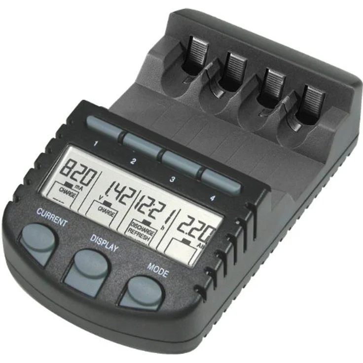 BC 700 Akku - Ladegerät mit LCD - Display, Microprozessor, Schnellladegerät für z. B. Eneloop Akkus, Panasonic Akkus, Varta Akkus, Ansmann Akkus und u.v.m., schwarz – Bild 2