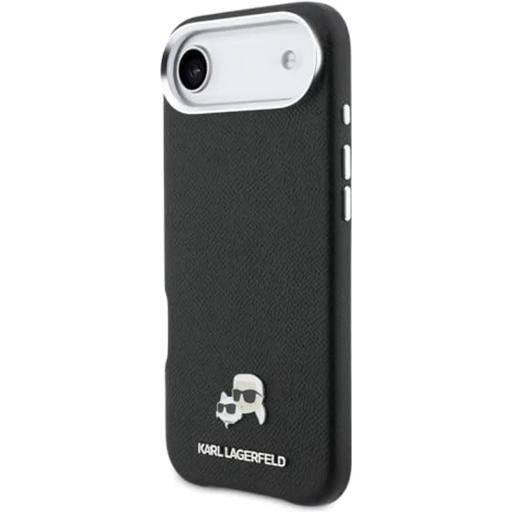 CG MOBILE Karl Lagerfeld Karl & Choupette Kopfbolzen Saffiano Hülle für iPhone Air, Kunstleder/TPU/PC, Schwarz, kompatibel mit MagSafe – Bild 1