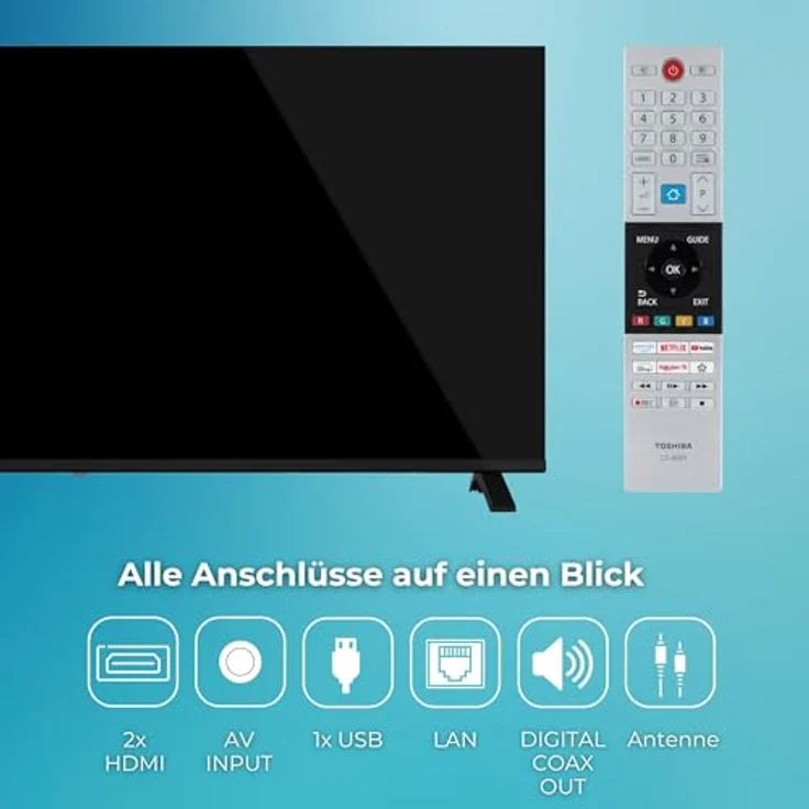 Toshiba 43UV1563DDW 43 Zoll 4K UHD Smart TV mit Dolby Vision HDR, Triple-Tuner, VIDAA und Streaming Apps, LED TV (2026) – Bild 4