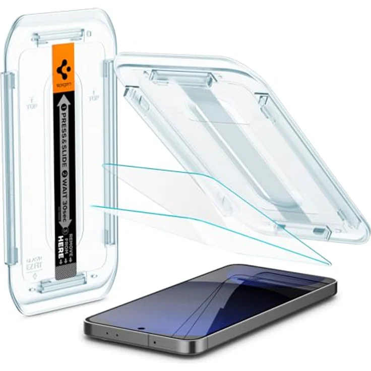 Spigen Glas.tR EZ Fit Schutzfolie für Samsung Galaxy S24 FE, 2 Stück, Kratzfest, 9H Härte, Transparent – Bild 1