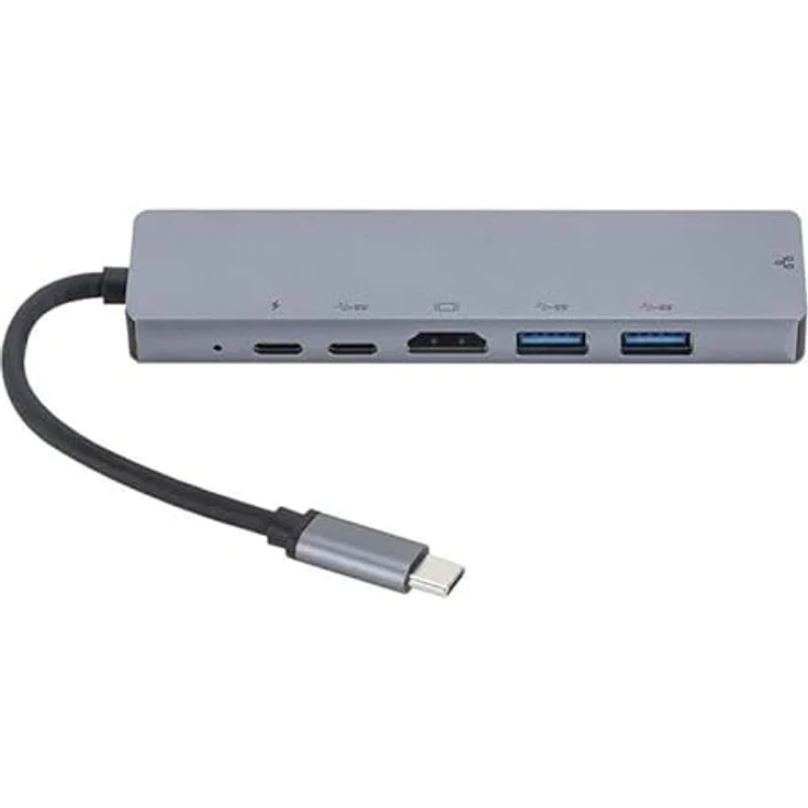 eSTUFF ES623012, USB 3.2 Gen 1 (3.1 Gen 1) Type-C, 100 Mbit/s, 4K Ultra HD, HDMI, Aluminium, Grau – Bild 2