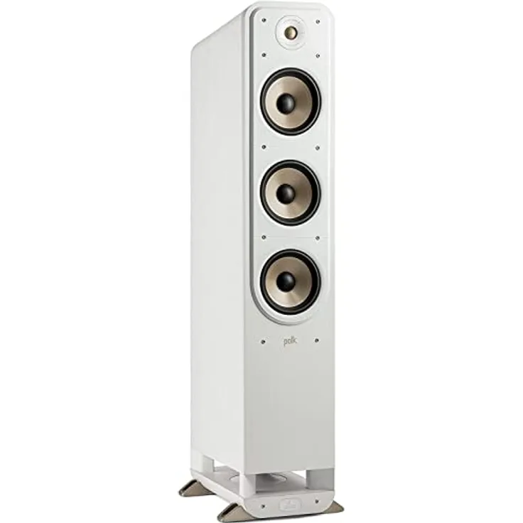 Polk Audio Signature Elite ES60 hochauflösender HiFi Standlautsprecher fürs Heimkino, Hi-Res zertifiziert, kompatibel mit Dolby Atmos und DTS:X (Stück), Weiß