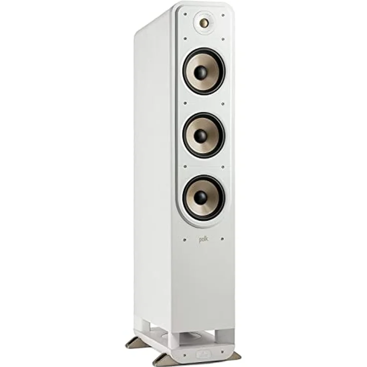 Polk Audio Signature Elite ES60 hochauflösender HiFi Standlautsprecher fürs Heimkino, Hi-Res zertifiziert, kompatibel mit Dolby Atmos und DTS:X (Stück), Weiß – Bild 1