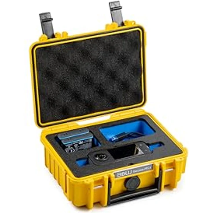 B&W International B&W action.case PP.23 gelb für Insta360 X3, Kameratasche mit 2.30 l Volumen, Gelb – Bild 3