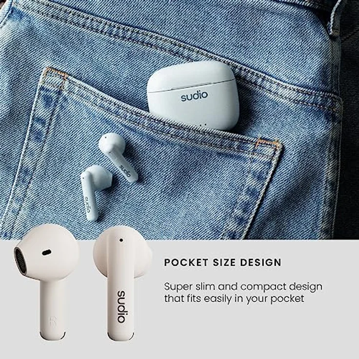 Sudio A1 Tws Kopfhörer Beige Beige One Size, Open-Ear-Ohrhörer mit tiefer Basswiedergabe und wasserresistentem Design – Bild 8