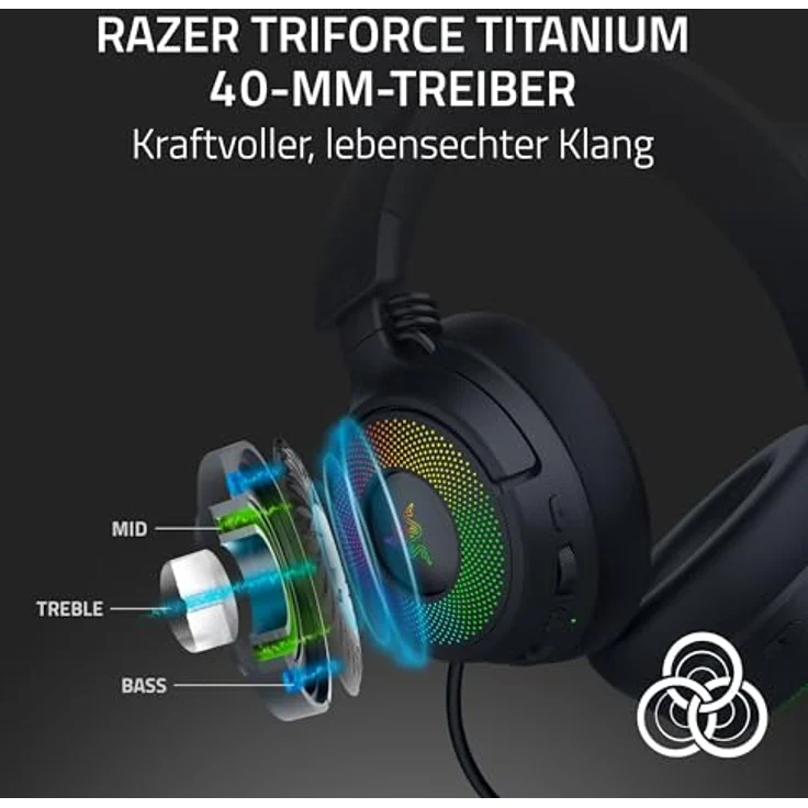 Razer Kraken Kitty V3 Pro, Kabelloses RGB-Gaming-Headset mit reaktiven Katzenohren, Triforce 40mm Treiber, THX Spatial Audio, Hyperspeed Wireless & Bluetooth, Schwarz – Bild 5