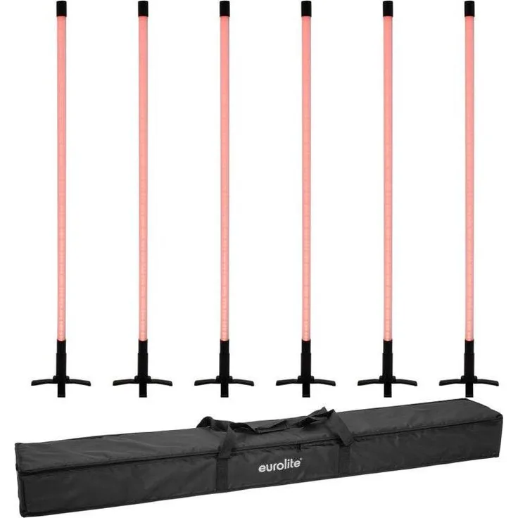Eurolite Set 6x LED Leuchtstab 134cm RGB, Licht Set mit Soft-Bag