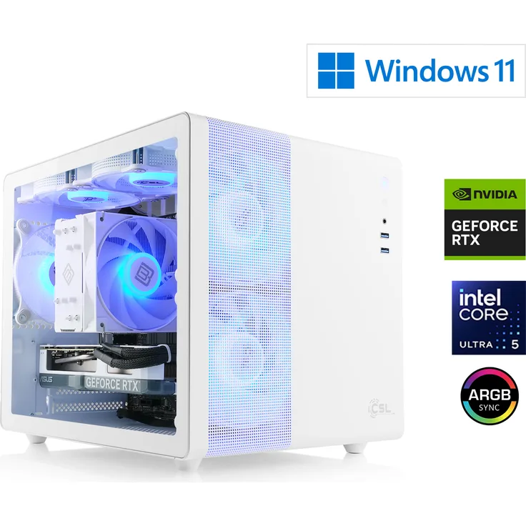 CSL-Computer Gaming PC M11940H, Intel Core Ultra 5 245KF, GeForce RTX 5070, 32 GB DDR5 RAM, 2000 GB M.2 SSD, Windows 11 Home, USB 3.2