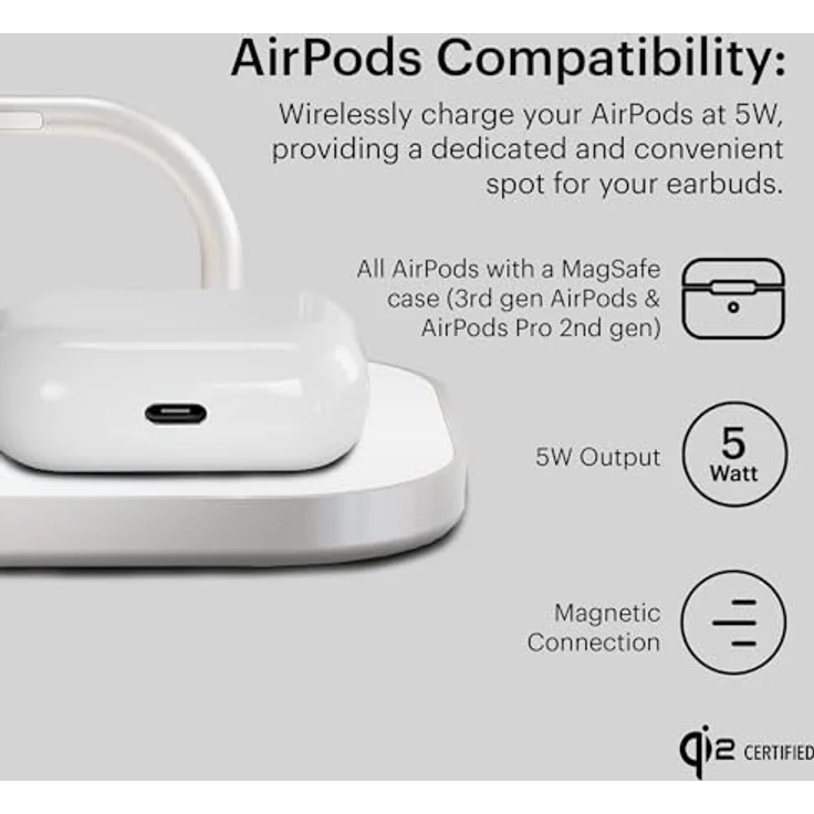ZENS 4in1 Qi2 Kabelloses Ladegerät, 15 Watt für iPhone, Apple Watch und AirPods, mit 60W USB-C Port und Netzteil inklusive – Bild 5