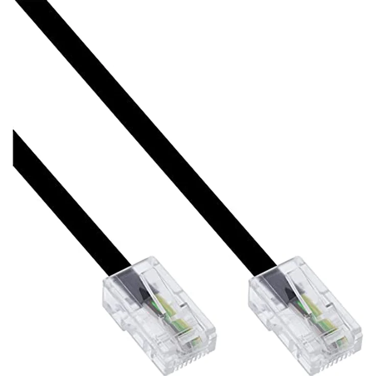 InLine 68815A ISDN Anschlußkabel, RJ45 Stecker/Stecker (8P8C), schwarz, 5m – Bild 1