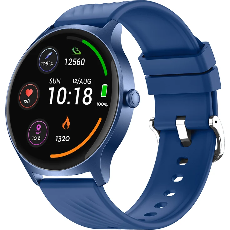 Denver Smartwatch SWC-387BU, Bluetooth Smart Watch mit AMOLED-Full-Touch-Display, Gesundheits- und Fitness-Tracking, blau – Bild 1