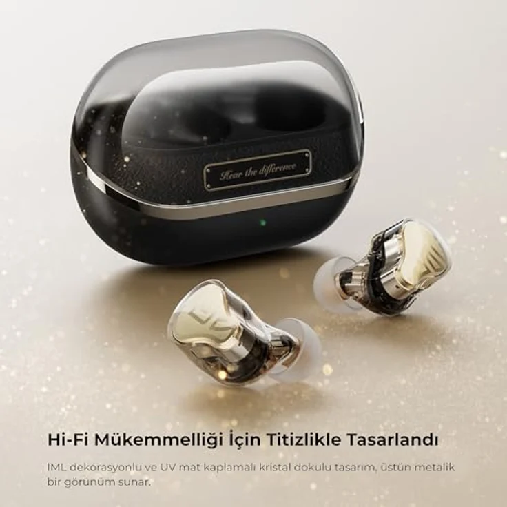 Soundpeats H3, kabellose Earbuds in Schwarz/Gold mit klarer Klangqualität und modernem Design – Bild 4