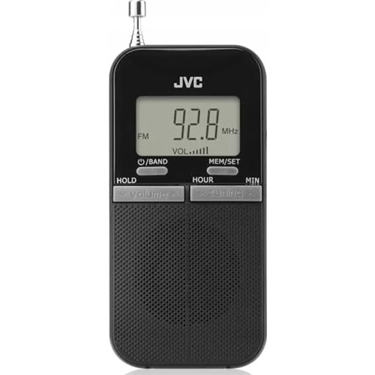 JVC Tragbares Radio RA-E411B, Taschenradio mit digitalem FM/AM-Tuner, schwarz
