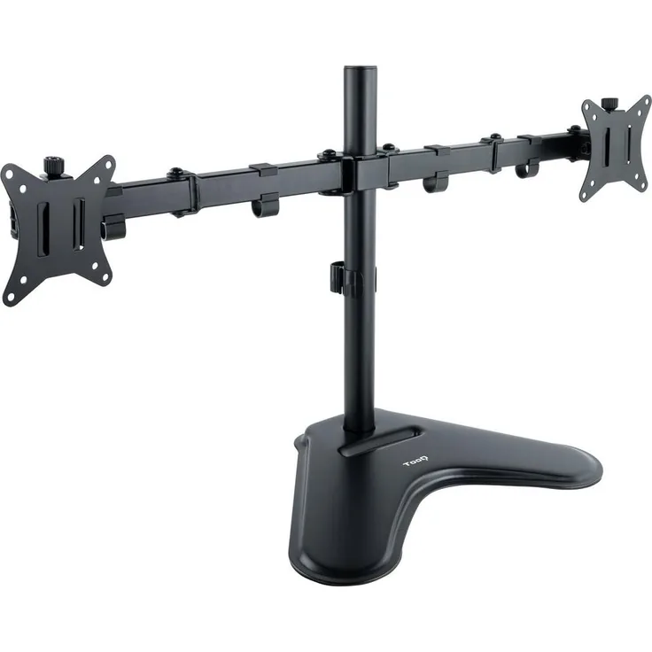 Tooq Technology SOPORTE MESA 2 PANTALLAS, Monitor Halterung für 17"-32" Bildschirme, höhenverstellbar, schwarz, bis 9 kg Tragfähigkeit