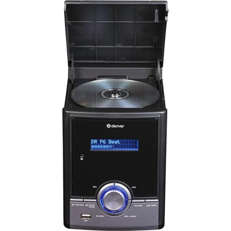 Denver MDA-285 (FM, DAB+), Radio, Schwarz - DAB+/FM Microsystem mit Bluetooth, CD-Player und Dual Alarm – Bild 2