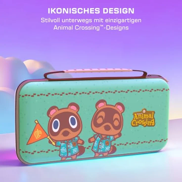 Turtle Beach PlayTrek Travel Case Animal Crossing Timmy & Tommy, für Nintendo Switch 2, EVA-Molded Shell, PU Leder, mit Tragegriff und Spielkartenhalter – Bild 3